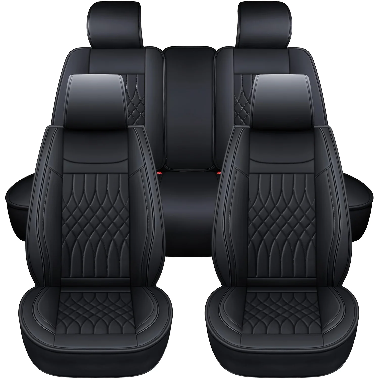 

3Pcs-Leather Car Seat Covers Full Set - Universal Waterproof Vehicle Cushion, Leatherette Automotive Seat Protector Accessories