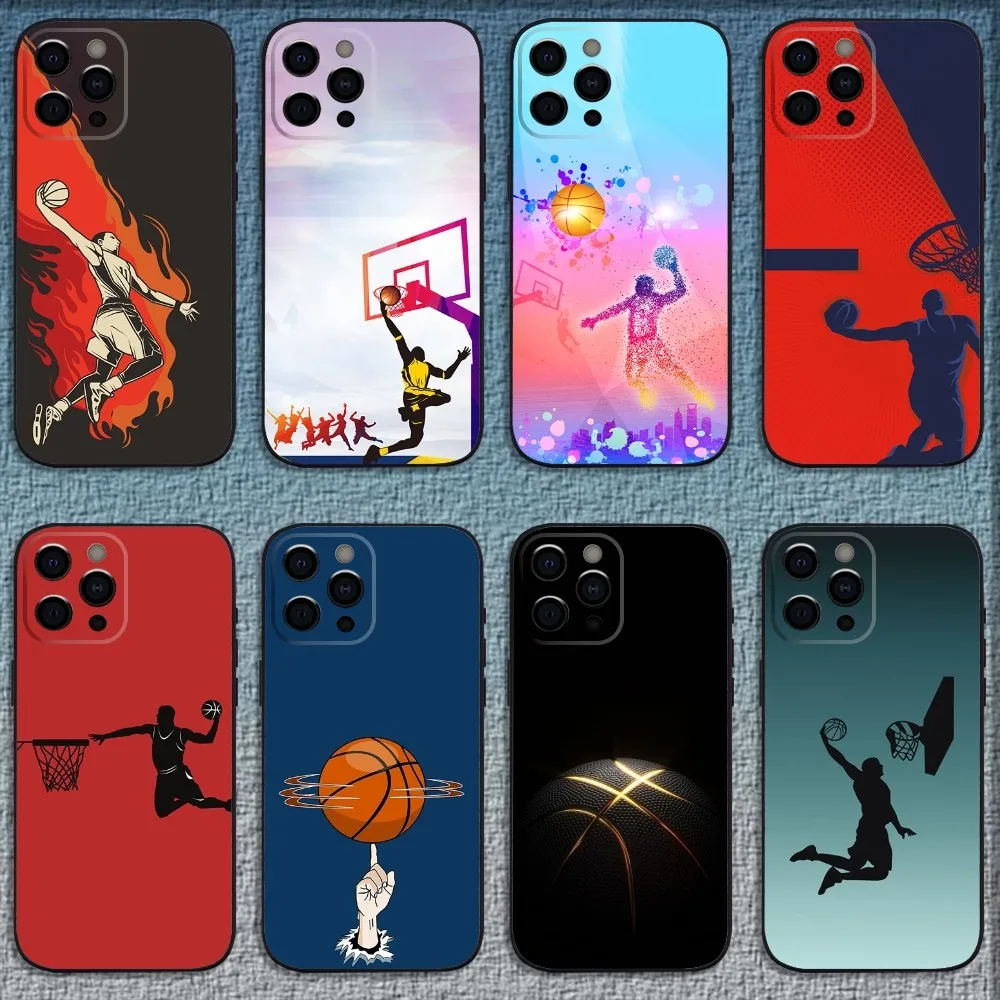 

Basket Basketball Shot Dunk Phone Case For iPhone 16,15,14,13,12,11,Pro,X,XS,Max,XR,Plus,Mini Soft Black Cover