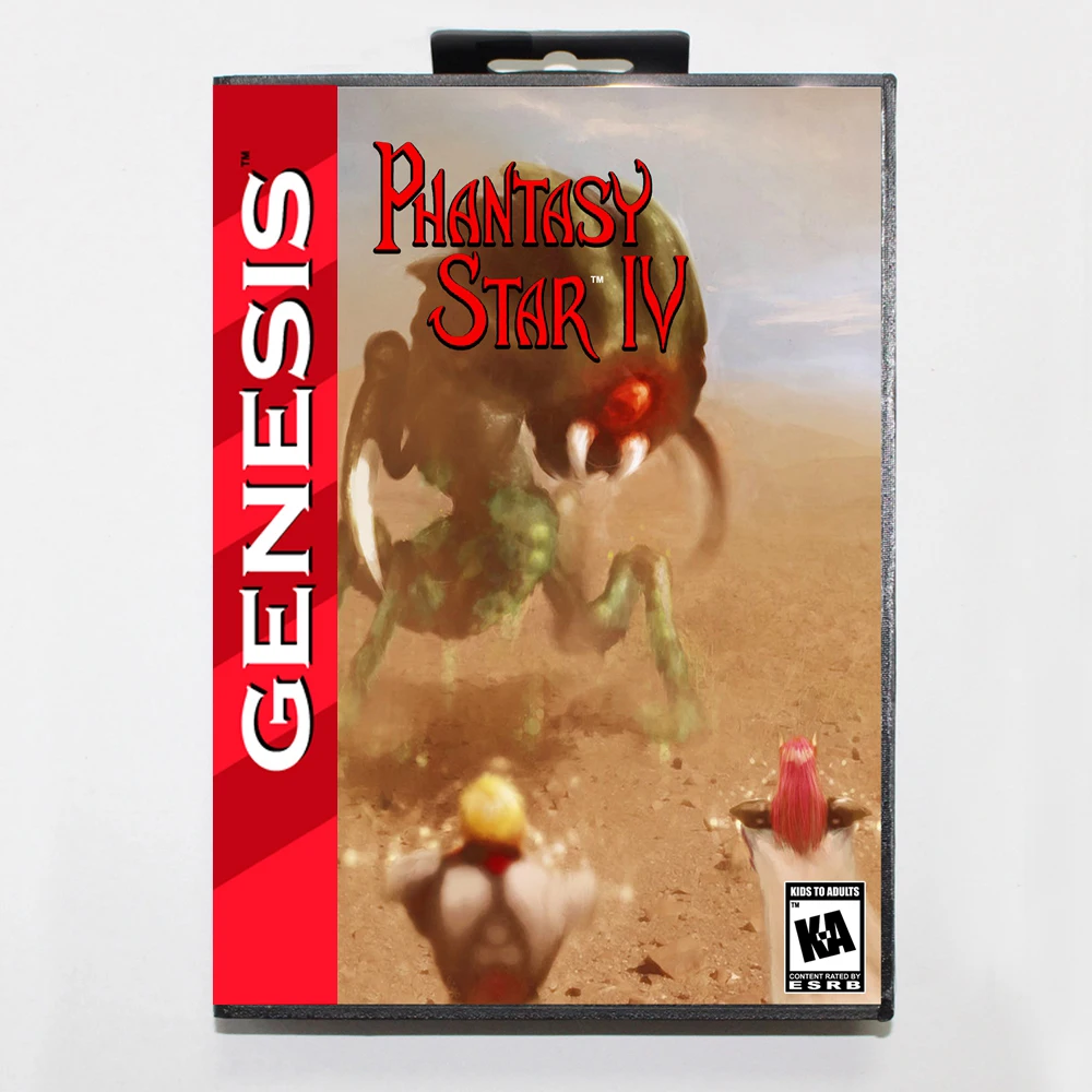 MD Cartão de Jogo com Caixa Personalizada EUA, Phantasy Star 4, Sega 16 Bit, Megadrive, Console Genesis
