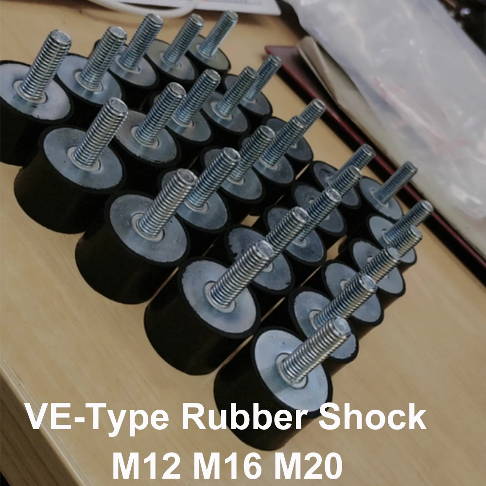 1Pcs M12 M16 M20 VE-Type Rubber Shock Dia 60-150mm Crash Pad Absorber Single Thread Male-End Isolation Mount Damper