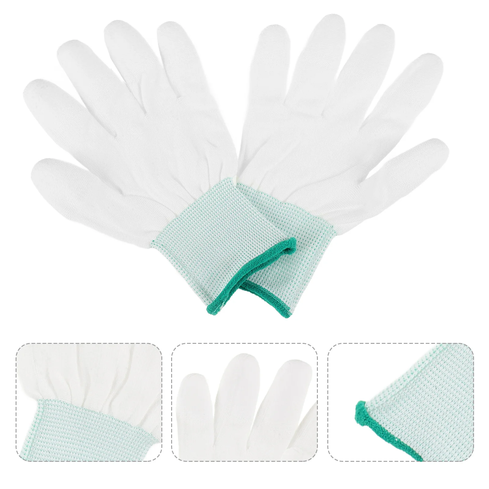 

12Pairs PU Coating Nylon Gloves Quilting Anti Static Work Gloves for Sewing Electronics Lab Hospital Grey Cotton Glove Liners