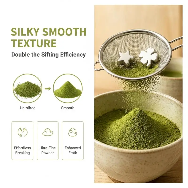 Stainless Steel Matcha Sieve Fine Mesh Anti Clumping Portable Baking Tool Cute Animal Decor For Picnic Cafe Matcha Preparation
