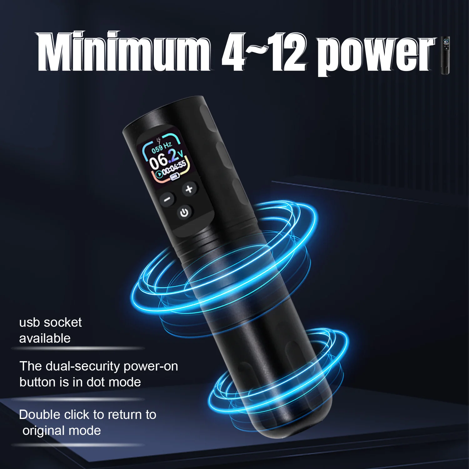 ماكينة رسم الوشم التجميلي اللاسلكية القلم المزدوج Mode1600 MAh السكتة الدماغية 3.5 مللي متر OLED مناسبة لفناني الوشم المحترفين توريد لوازم الوشم