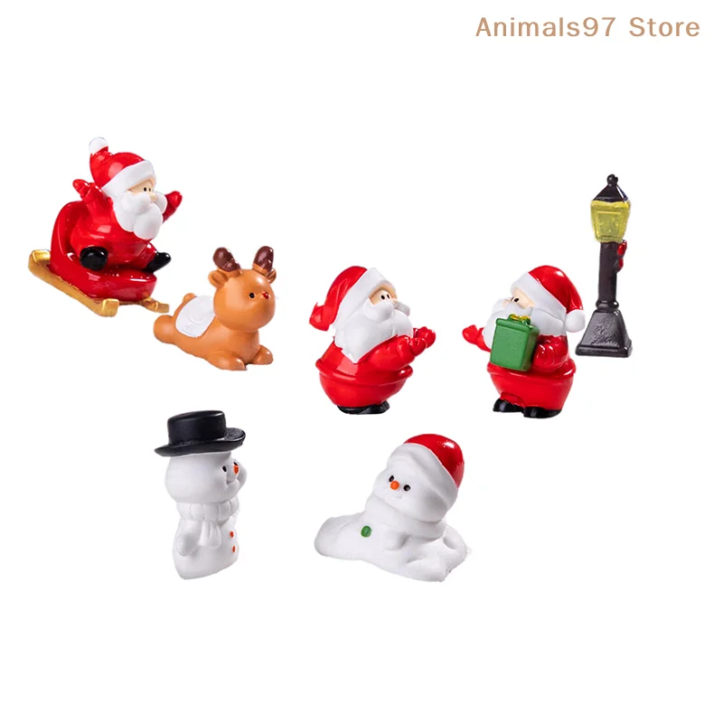 1Pc Hars Nieuwjaar Cadeau Woondecoratie Kawaii Kerstpop Mini Kerstman Sneeuwpop Landschap Ornament