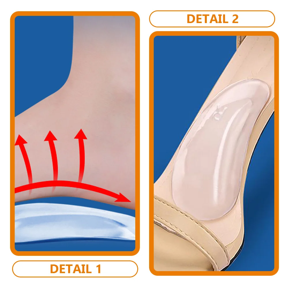 3 Pairs Adult Gel Feet Arch Insoles for Women Cushion Shoe Inserts Adhesive Gel Pad Plantar Fasciitis Unusual