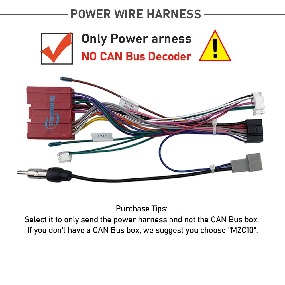 Car Radio Cable Raise CAN Bus Adapter MZC10 for Mazda 3 5 6 8 CX-7 CX-9 Android Unit Power Wiring Harness Connector Socket