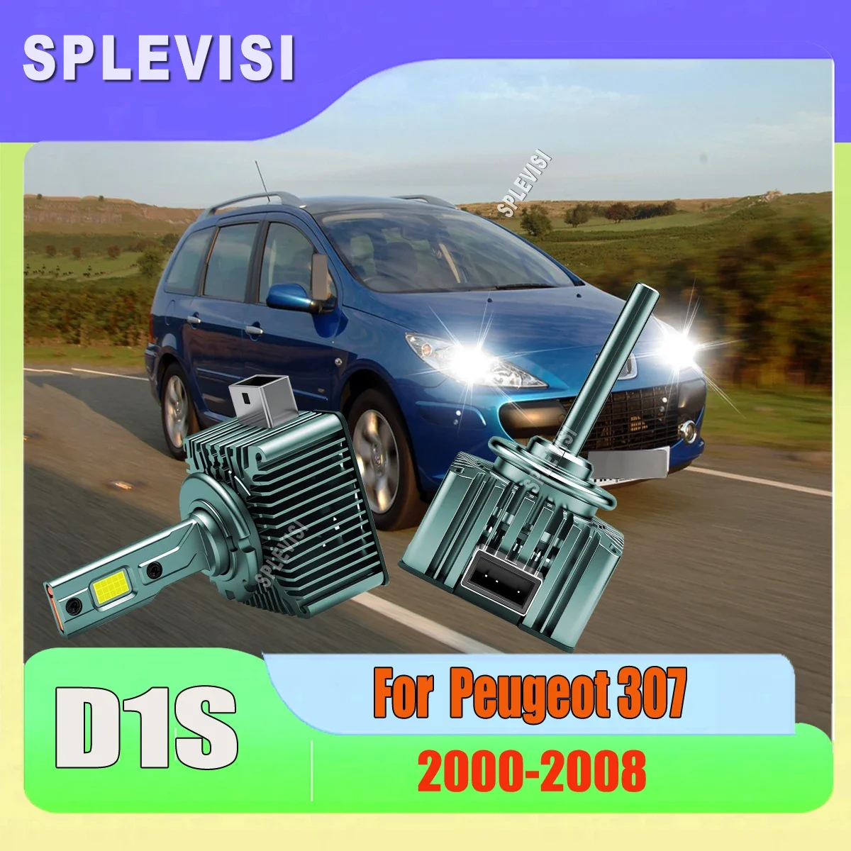 D1S Led White Headlight greatly reduce the traffic accident rate For Peugeot 307 2000 2001 2002 2003 2004 2005 2006 2007 2008