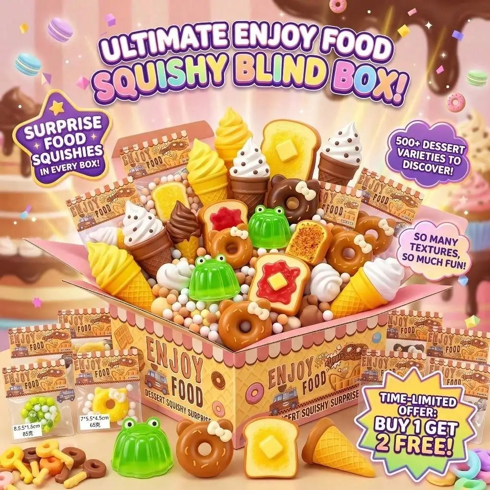 

[Limited-Time Offer]Buy 1 Get 2 FREE! Kawaii Dessert Squishy Blind Box, Super Soft Slow Rising Food Squeeze Toys, Cute Ice Cream/Donut/Bread Fidget Toys, Stress Relief Sensory Toys For Kids Adults