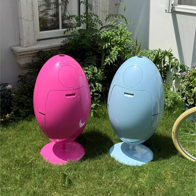 

Кухонный мусорный бак, большой экологически чистый мусорный бак в форме яйца динозавра, плоский напольный декоративный бак с открытым верхом для виллы премиум-класса