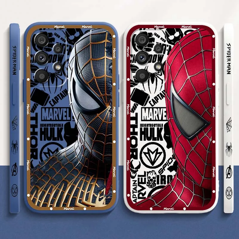 

Marvel Spider-Man Creative Art For Samsung A71 A72 A73 A51 A52 A53 A54 A55 A21s A35 A34 A32 A03 5G Liquid Left Rope Phone Case