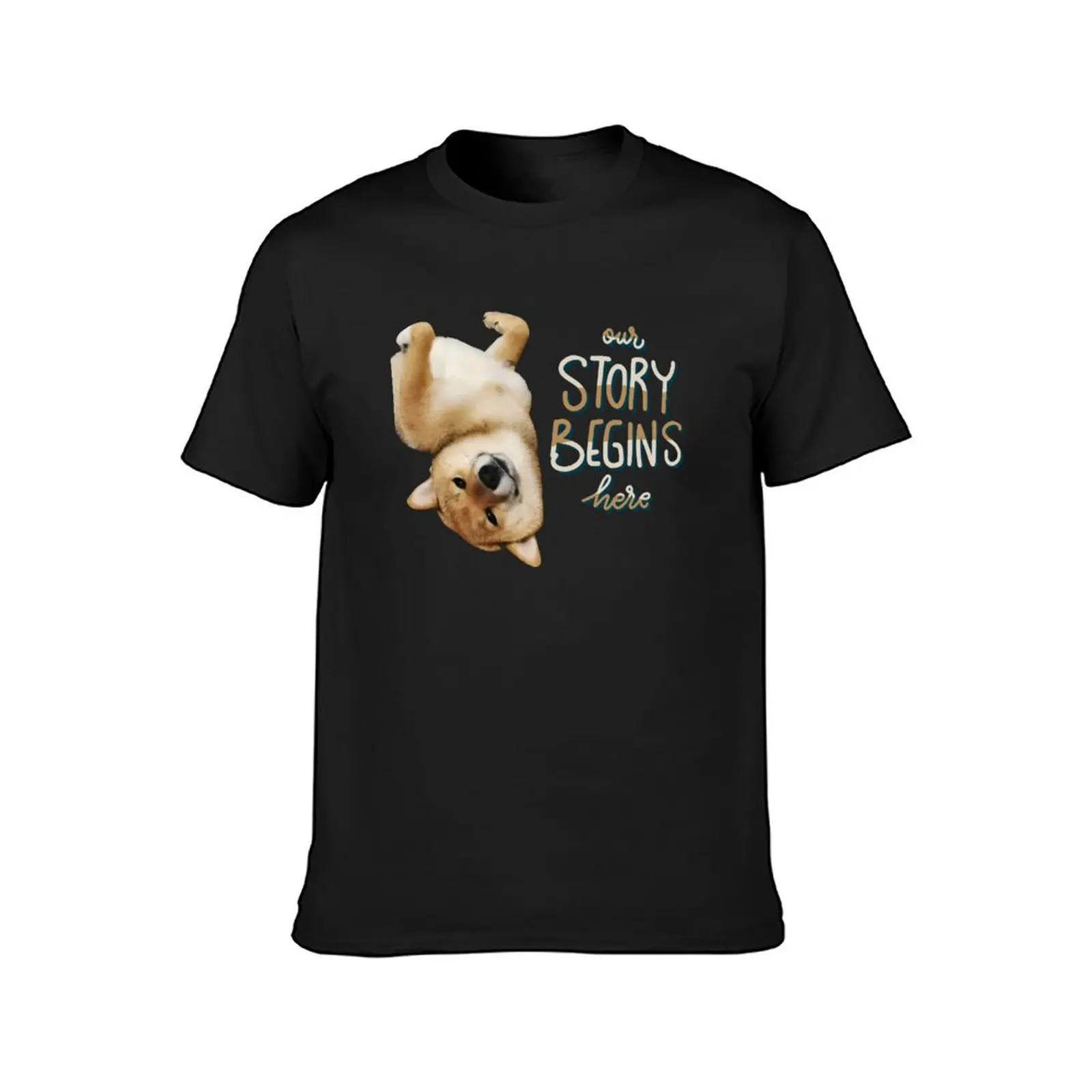 Shiba Inu Story Begins Here T-Shirt heavyweights boys animal print fruit of the loom mens t shirts