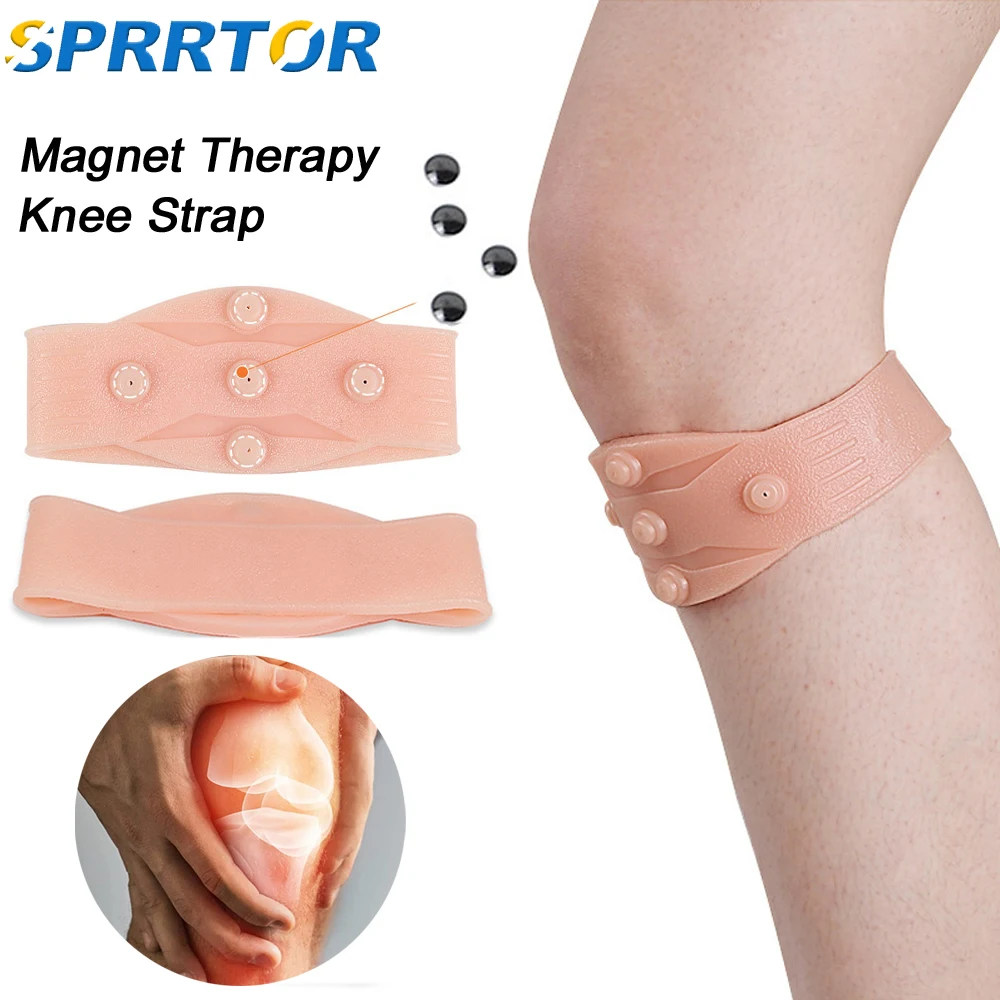 1Pcs Magnet Therapy Knee Strap, Knee Pain Relief Support Brace Hiking,Basketball,Running,Jumpers Knee,Tennis,Tendonitis,Squats