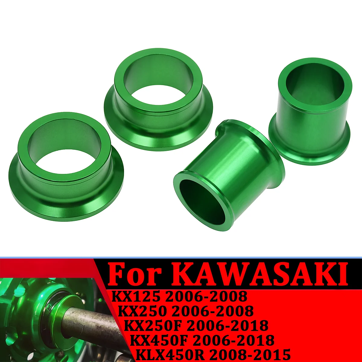 

CNC Aluminium Front Rear Wheel Hub Spacer For Kawasaki KX125 KX250 KX250F KX450F KLX450R KXF250 KXF450 03-2018 motorcycle parts