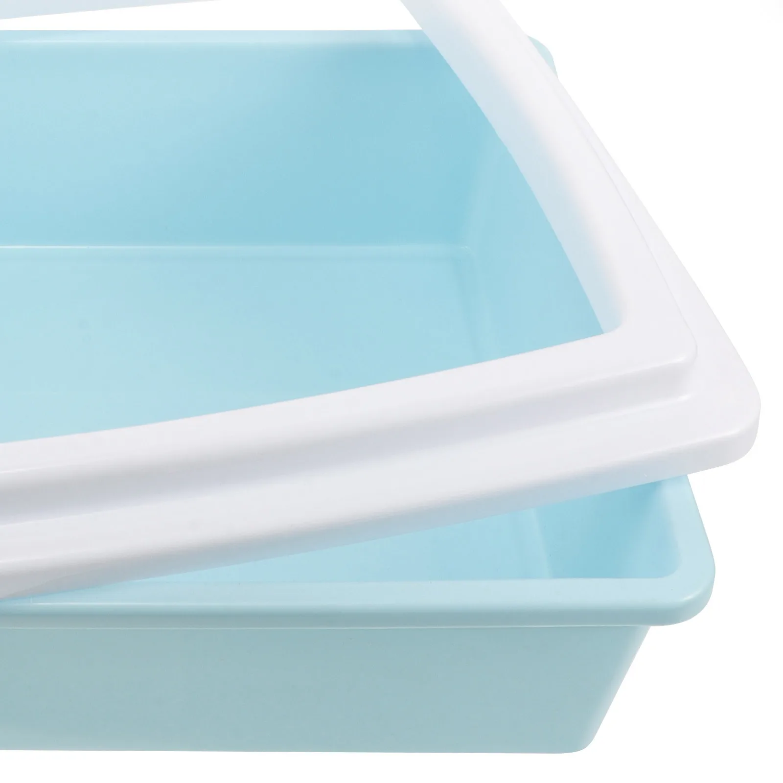 

Cat Litter Box Semi-Closed Durable PP Material Open Top Design Scoop Included Prevents Scattering for Cats Small Animals