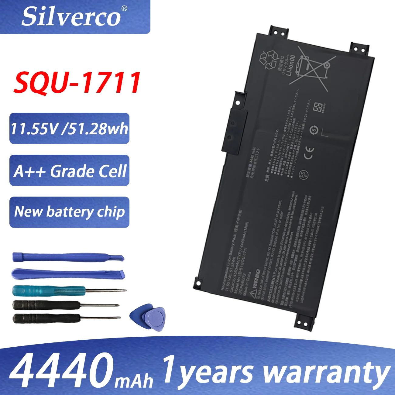 SQU-1711 Laptop Battery SQU-1718  For 911 Air 911Air 911M 911ME 911MT 911S 911Targa G7000M G8000M 11.55V 4440mAh Battery