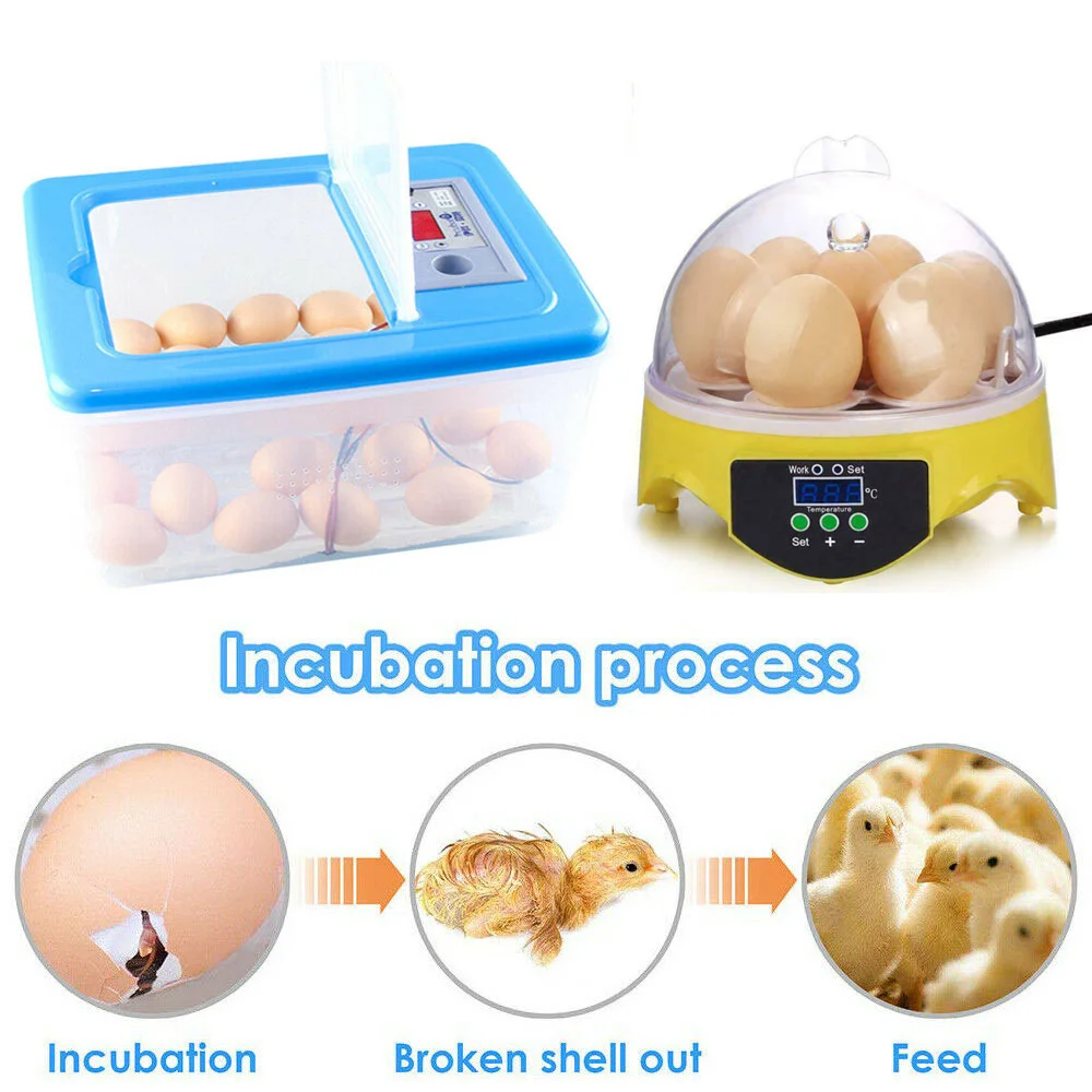 

7 Eggs Incubators for Chickens Automatic Hatching with Turning Brooder Flip Hatcher Hatchery