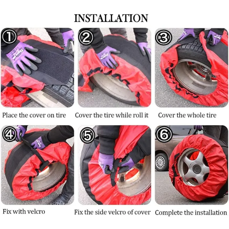 

Universal Car Spare Tire Covers Case Auto Wheel Tires Storage Bags 610D+210D Oxford Cloth Dust-proof Protector Spare Tire Cover