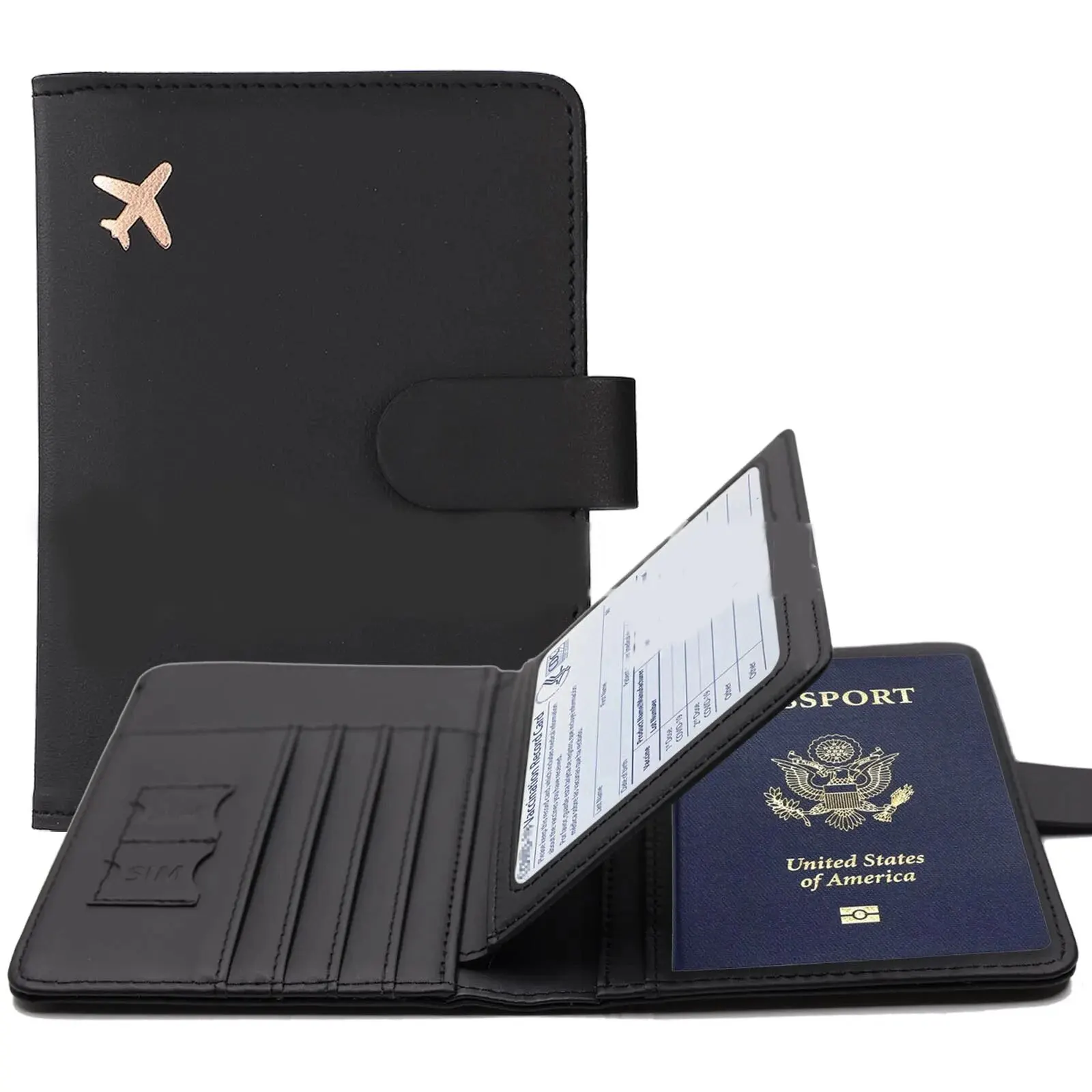 

Passport Cover PU Leather Man Women Travel Passport Holder with Credit Card Holder Case Wallet Protector Cover Case