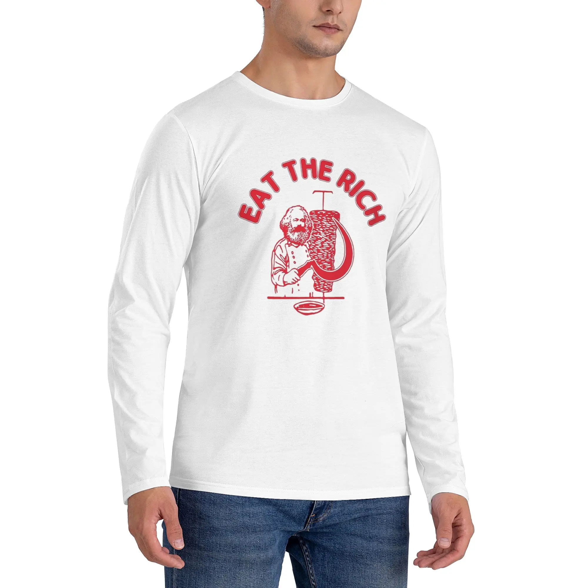 

Doner Kebab Men's Long Sleeved T-shirt Breathable Round Neck T shirts Spring and Autumn Men tops