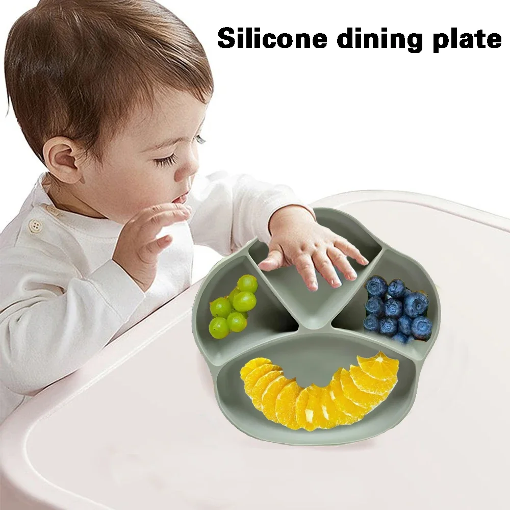 Silicone Children's Meal Plate Supplemental Meal Plate Children's Suction Cup Silicone Meal Plate Drop-proof Suction Cup Bowl