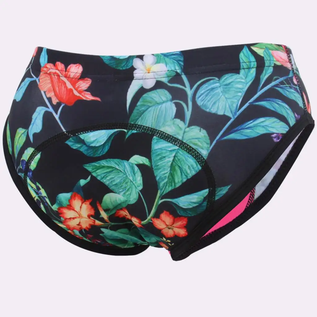 3D Gel Padded Cycling Underwear Shorts Women’s Flower Pattern Quick Dry Interior Briefs for Bike Riding