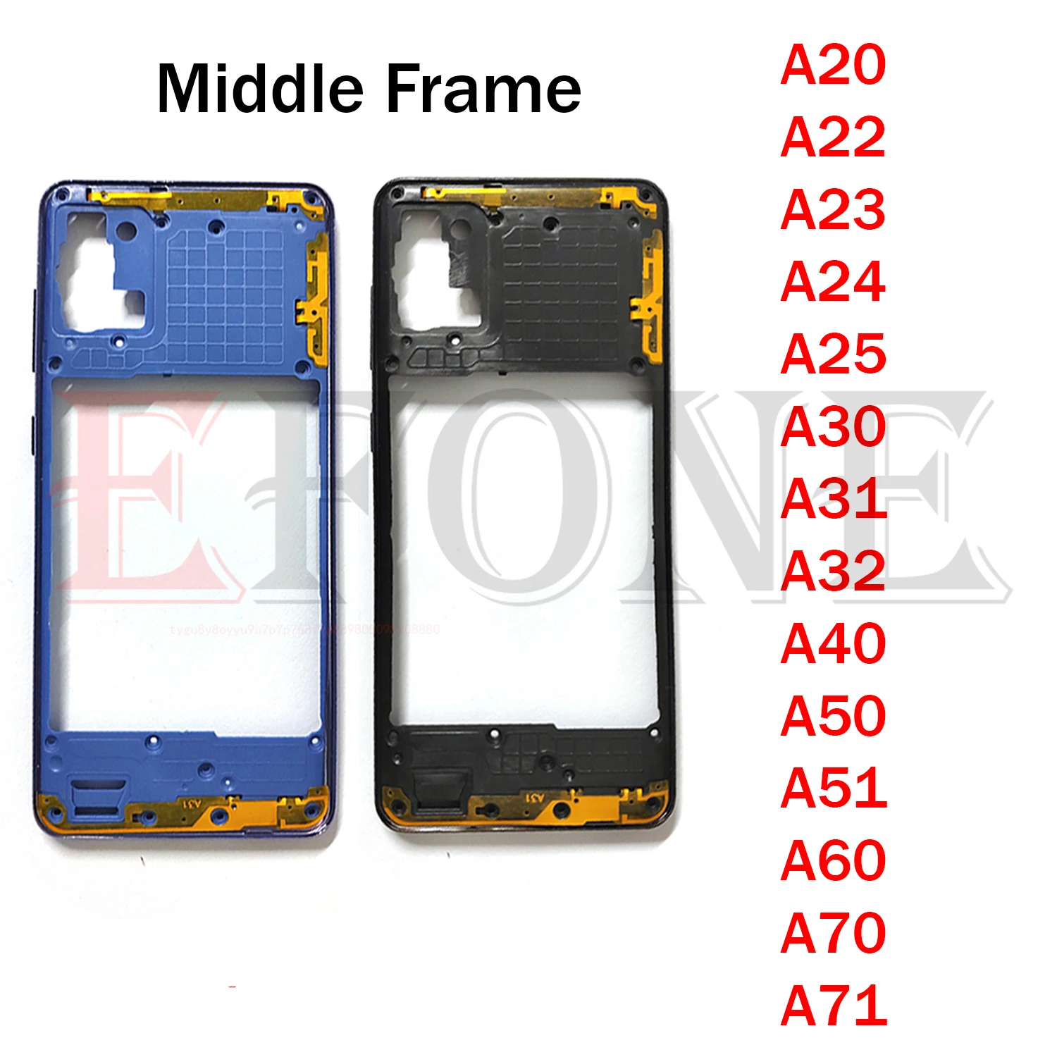 Для Samsung Galaxy A20 A22 A23 A24 A25 A30 A31 A32 A40 A50 A51 A60 A70 A71 Средняя рамка корпуса безель + боковая кнопка Для Samsung Galaxy A20 A22 A23 A24 A25 A30 A31 A32 A40 A50 A51 A60 A70 A71 Средняя рамка корпуса безель + боковая кнопка