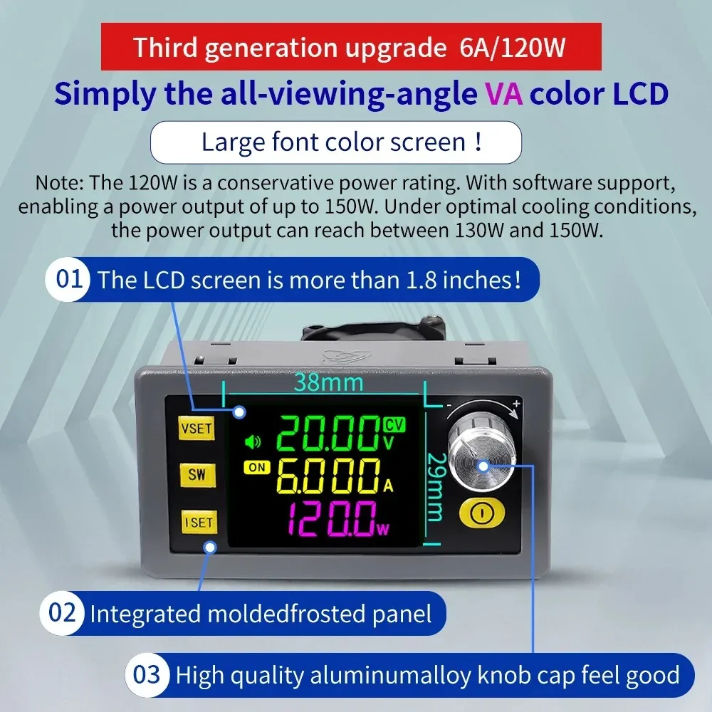 Adjustable DC Buck Boost Converter SK60 SK120 Regulated Power Supply Module CC CV for Solar Charger Lab