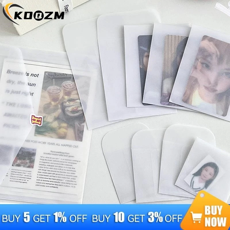 10PCS Semi-transparent Sulfuric Acid Paper Envelopes For DIY Postcard Card Storage Bag Wedding Invitation Gift Packing Bag