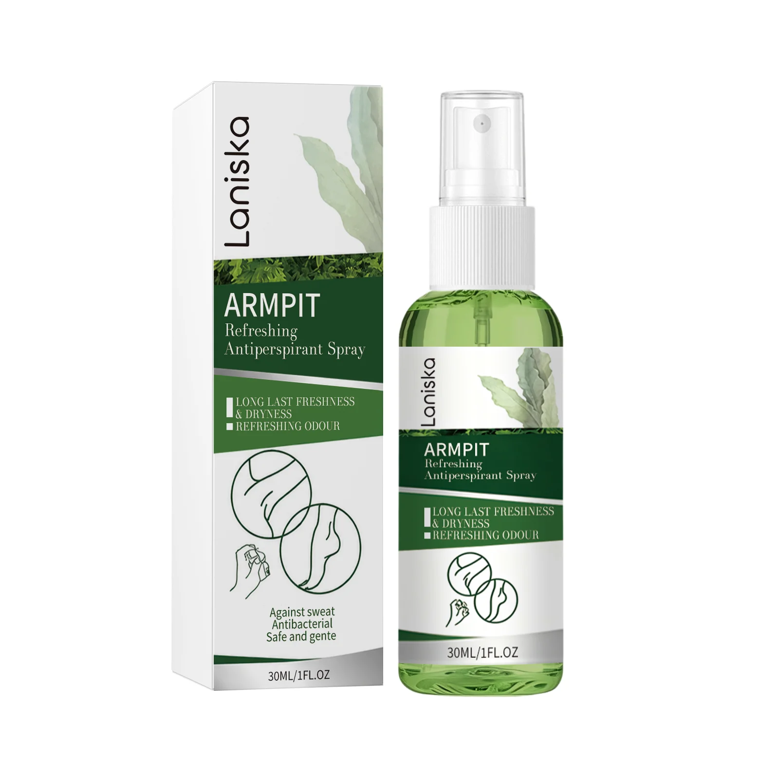 Armpit Refreshing Antiperspirant Spray Long Lasting Deodorization Cooling Soothing Underarm Care Portable Spray Reduce Odor