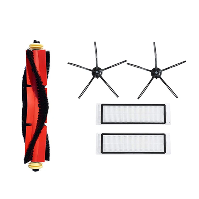 5 Set suku cadang pengganti kompatibel untuk Xiaomi Roborock S5 Max S6 S60 S5 S50 T6 aksesori sikat sisi hitam pel