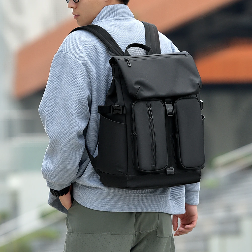 

Новый модный мужской рюкзак с несколькими карманами, легкая сумка для ноутбука 15,6 дюйма, сумка через плечо для поездок на работу в школе