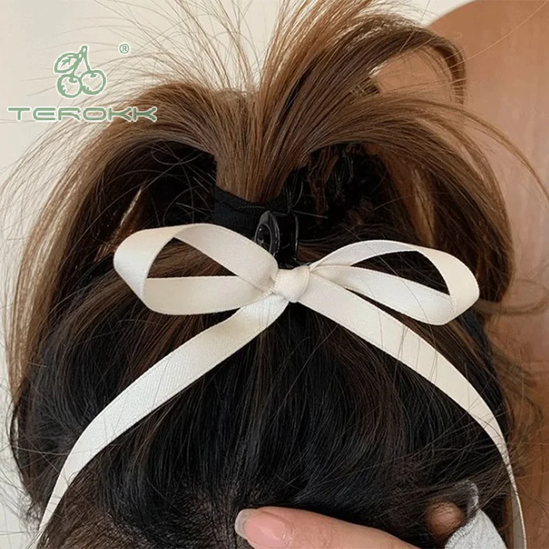 1Pcs Braided Bows Hair Clip Ribbons Sweet Double Ponytails Cute Headwear Girl Party Fashionable Hair Accessories Bow Hair Claw