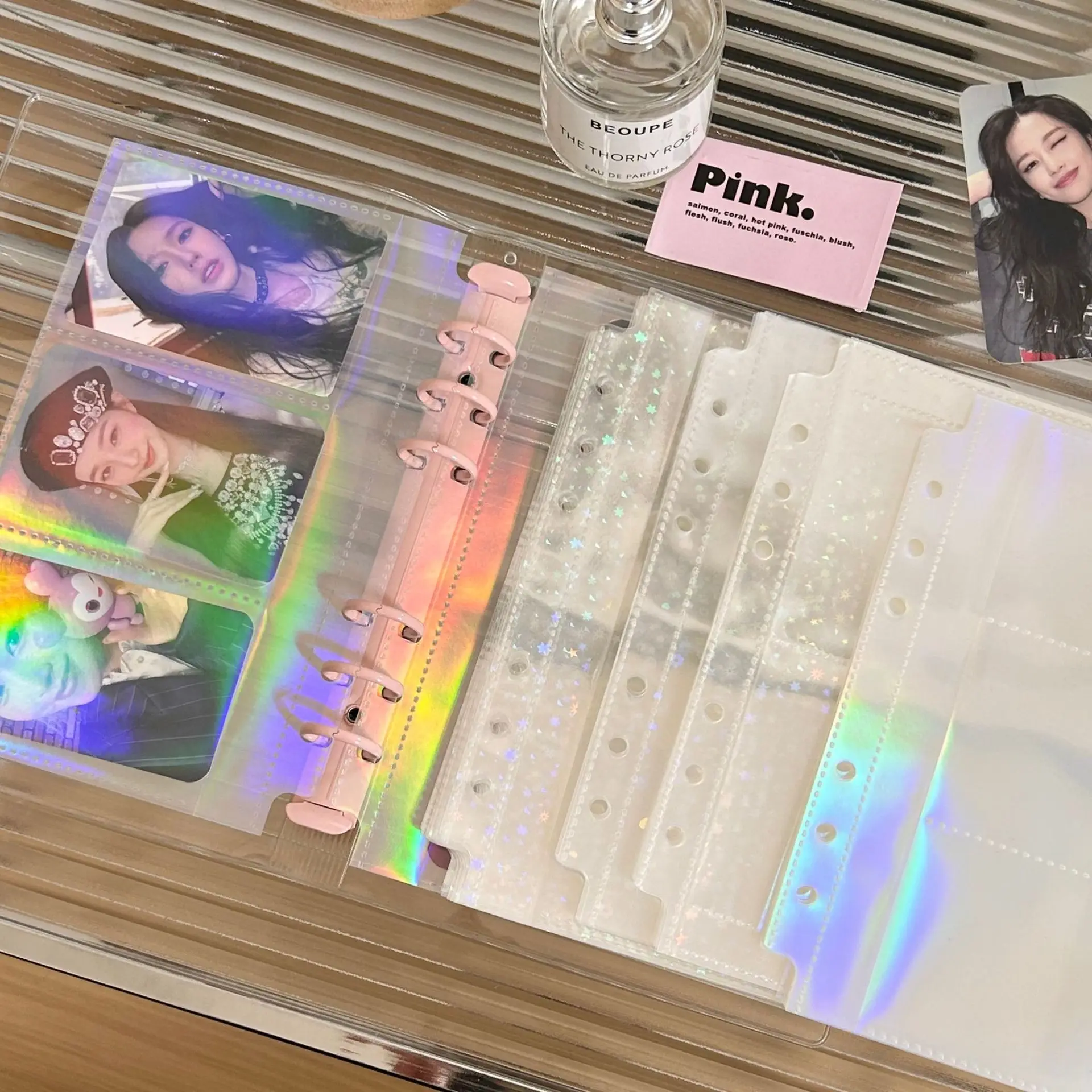 10PCS/Pack A6 Laser Kpop Photocard Binder Sleeves Idol Photo Card Holder Photocards Album Storage Bag