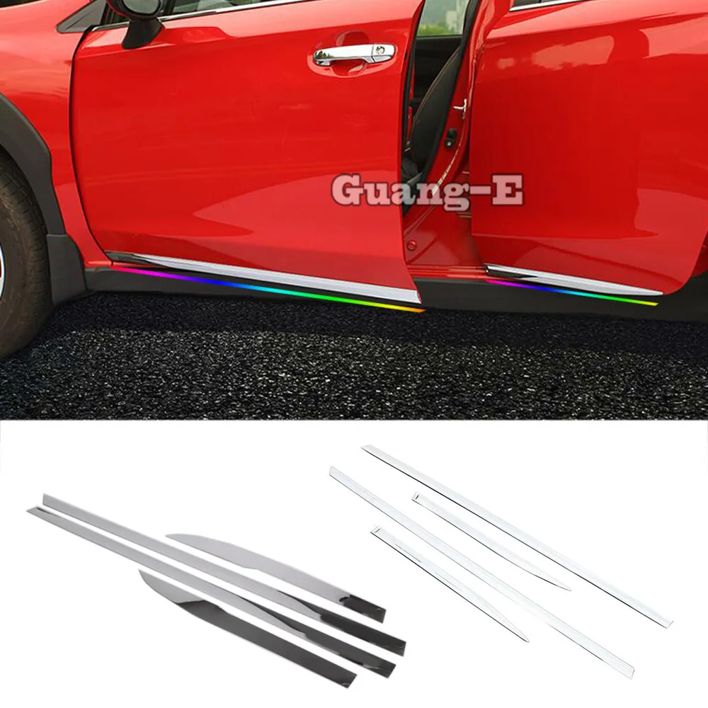 

Car Bumper ABS/Steel Side Door Trim Sticker Strip Lamp Molding Frame Accessory Hood 4pcs For SUBARU XV 2018 2019 2020 2021 2022