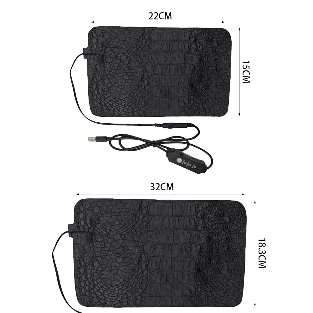 5V2A 8W 8.5W Reptile Heating Pad Tank Warmer USB Adjustable Controller Anti‑Scratch PU Leather Waterproof Heat Mat for Pets