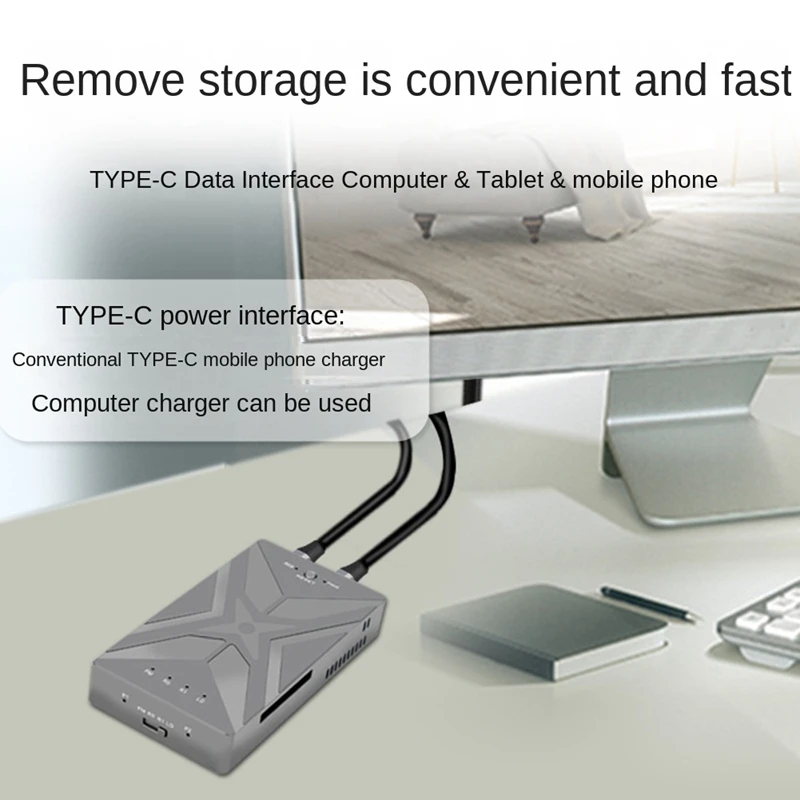 M.2 NVME SSD RAID Array Móvel Caixa de Disco Rígido Externo Móvel Caixa de Disco Rígido TYPE-C USB3.2 GEN2X2 20G 586R