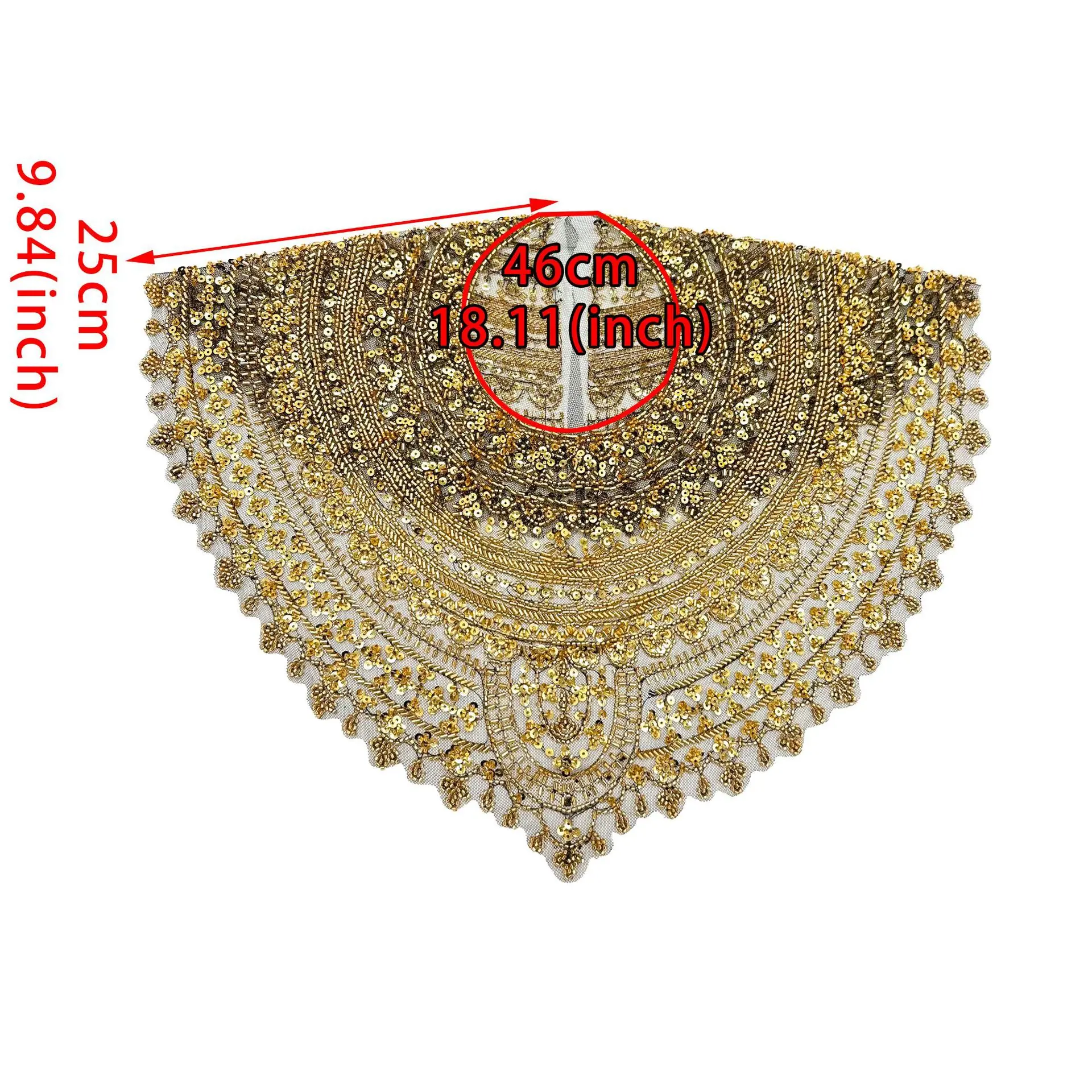 Flower Neck Collar Hollow Carved Sew On Patch Embroidery Applique For Wedding Bridal Dress Clothes DIY Decor Crafts