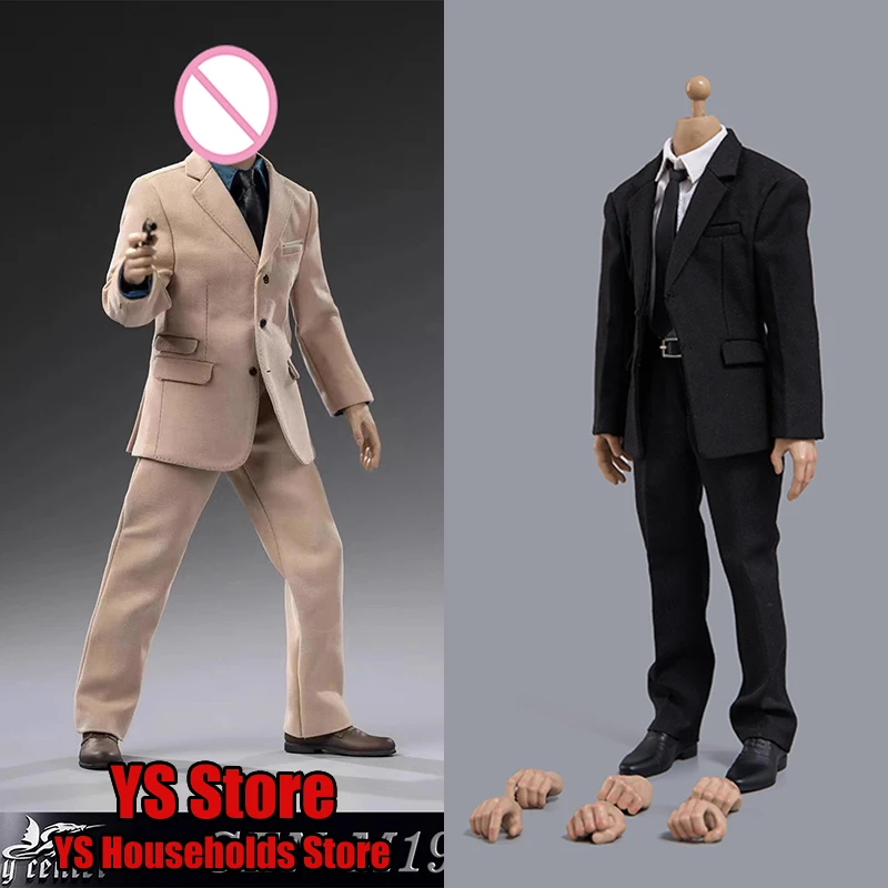 Toy Center CEN-M19 1/6 Man Soldier Agent Cosplay Khaki Suit Cdtoys Cd071 Male Commute Clothes Set Accessory For 12