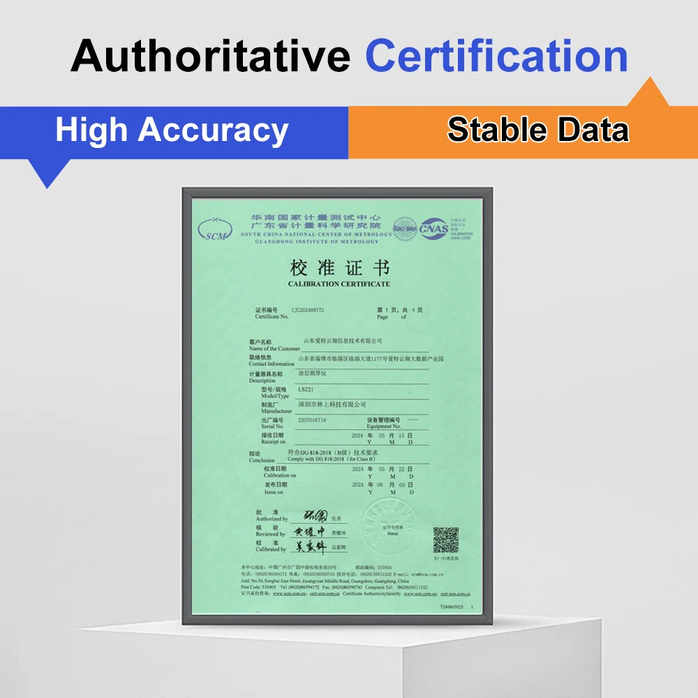 Laagdiktemeter Meetapparaat Meter Poedertester Aluminium laagdiktemeter met externe kabelsonde