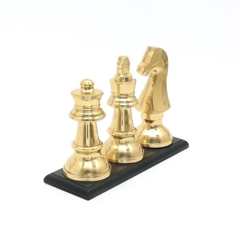 Decorative Aluminium Chess Piece on Base-Gold