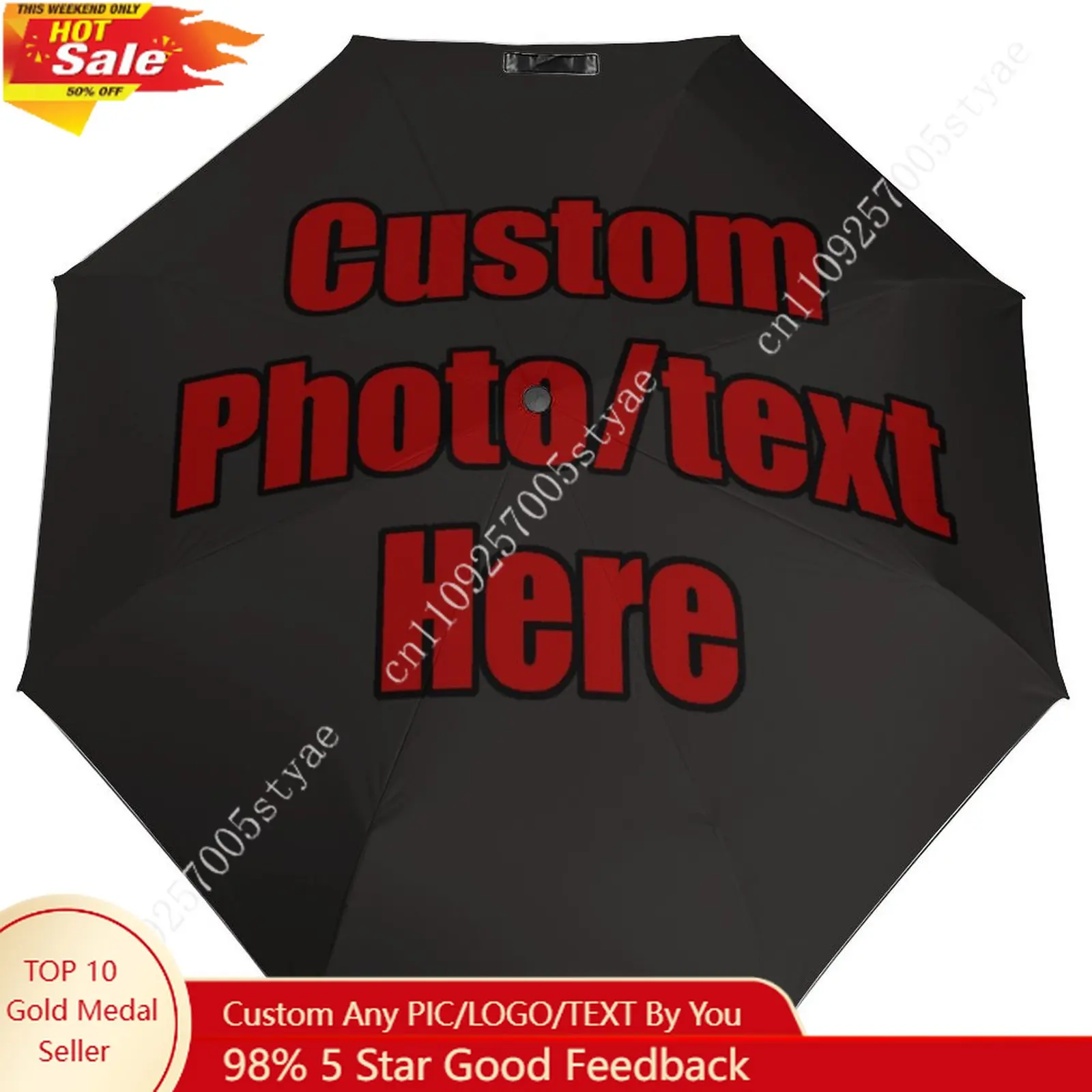 

Custom Auto Umbrella Men Women High Quality Brolly Design Your Photo Text Logo GAA Crest Folding Umbrella for Rain or Shine