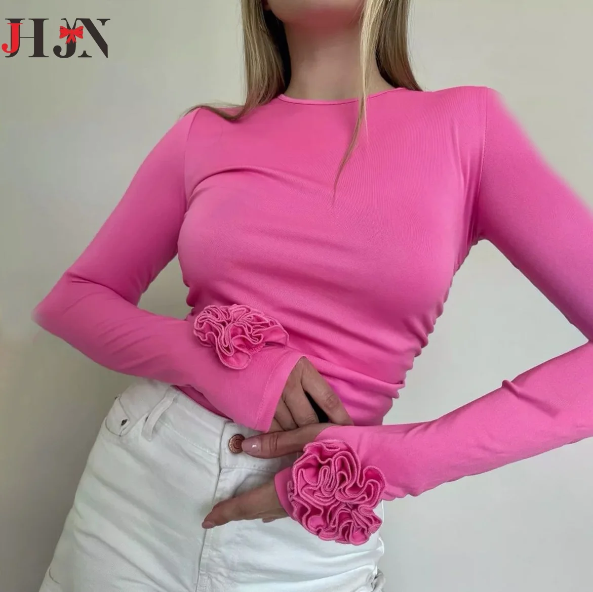 JHJN Female T-Shirt Knitted Top White Shirt Strap Poleras Mujer De Moda 2024 Summer Polera Blanca Hot Casual Korean Style Women