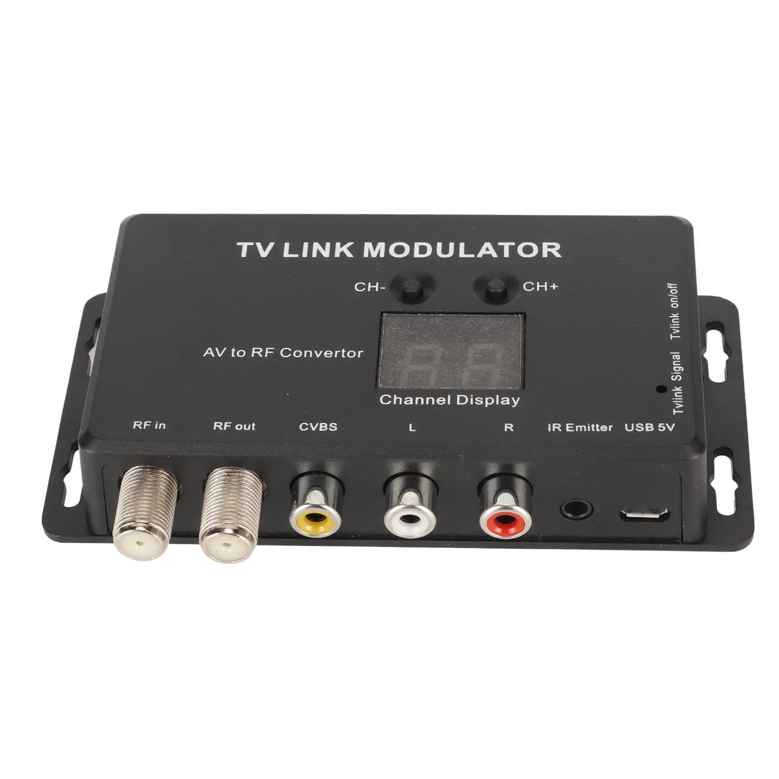 UHF TV Link Modulator 471.25-885.25MHz, PAL/NTSC AV to RF Converter, IR Extender with Return Function