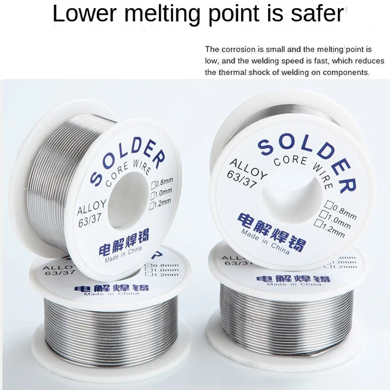 50g-200g Rosin Core Tin Solder Wire 63/37 Solder Wire  Dia 0.8MM/1.0MM High Purity Fusible Tin Easy Melt Wire Circuit Repair