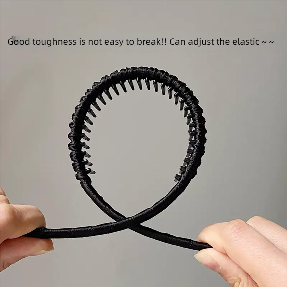 2pc Nette Kunststoff Schwarz Braun Zahn Anti-skid Stirnband Frauen Mädchen Haar Bands Elegante Washface Haarband Haar Zubehör – Detail 8