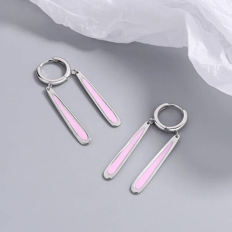Cute Romantic Rabbit Drop Earrings Pink Epoxy Copper Long Pendant Female Elegant Dangle Ear Jewelry Accessory Best Gifts