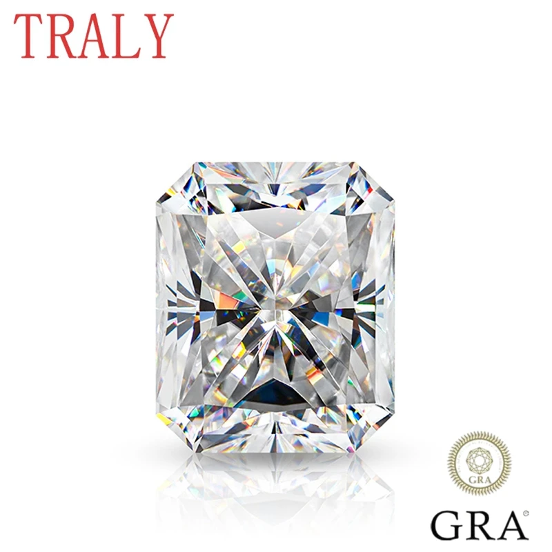 

1ct-10ct White Moissanite Radiant Cut Loose Stone D Color VVS Gemstone Brilliant Cut GRA Certificate Jewelry Pass Diamond Tester