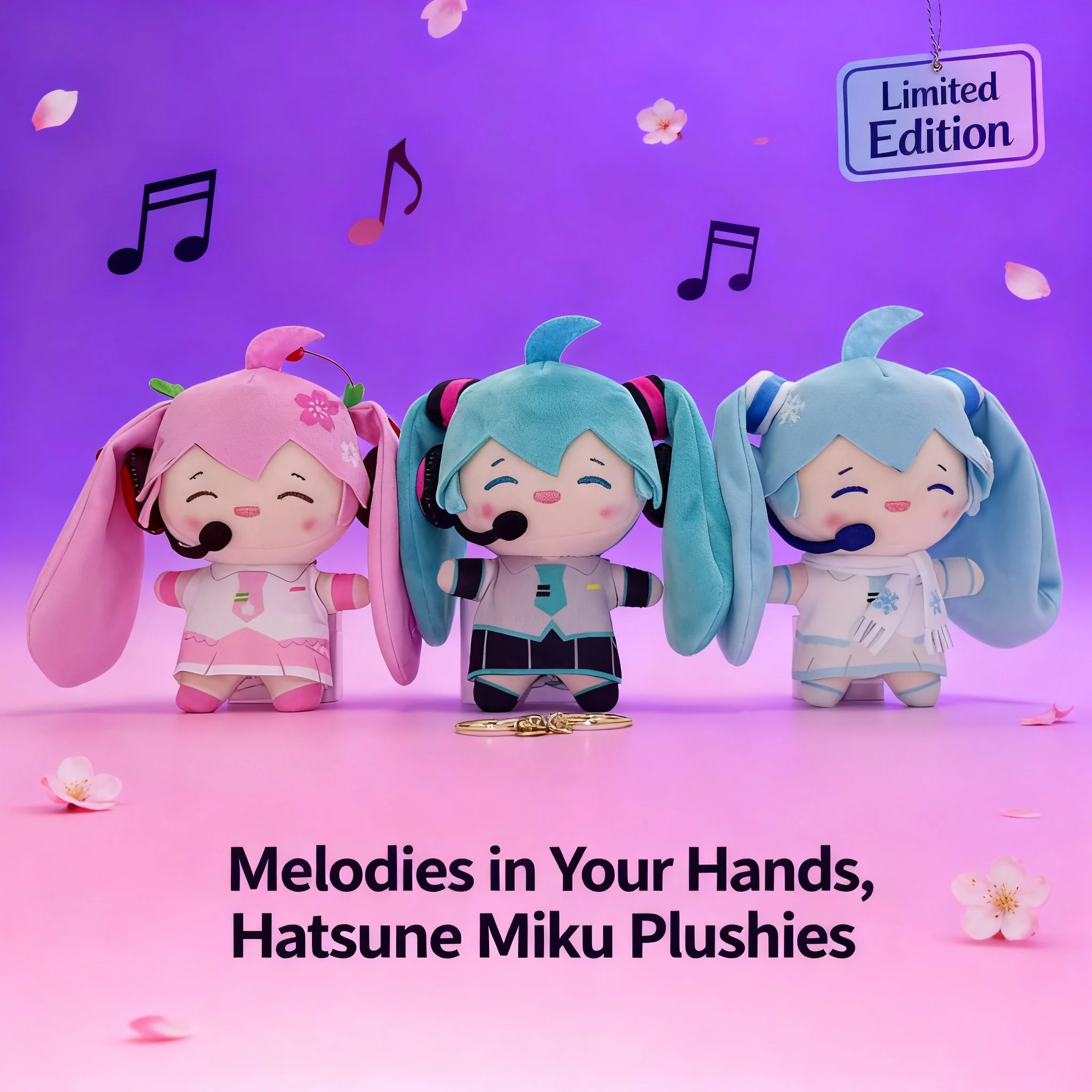 Muñeco de Peluche Miku Hatsune Future VOCALOID Fufu, Juguete de Peluche, Llavero Colgante, Linda Figura de Anime Coleccionable, Regalo para Fans