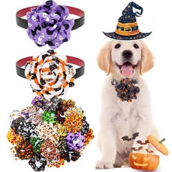 50 pezzi di papillon per cani rimovibili per accessori per collare per animali domestici di Halloween cravatte per papillon per cani con teschio per cani accessori per la toelettatura di animali domestici