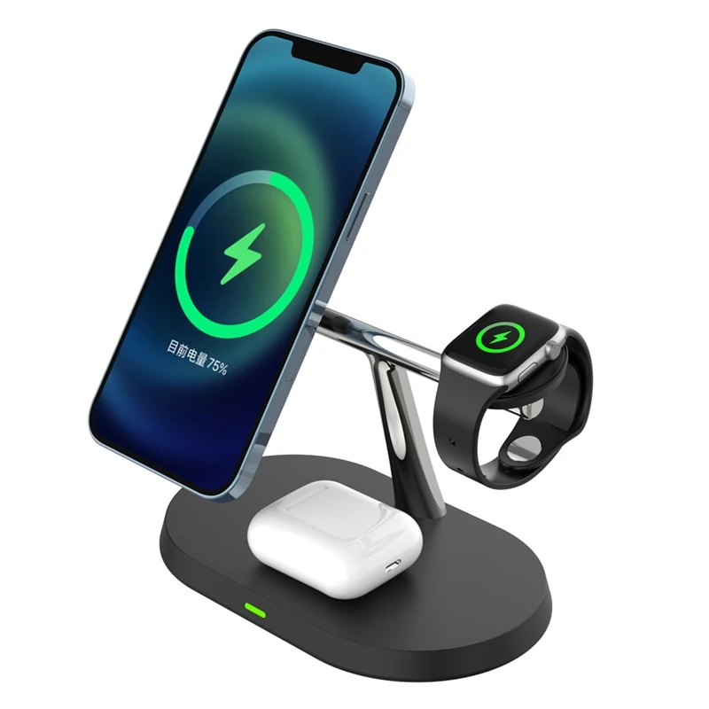 Hot Sale5w Three-In-One Magnetic Wireless Charger Fast Charging Station, Suitable For Apple Products And Other Devices